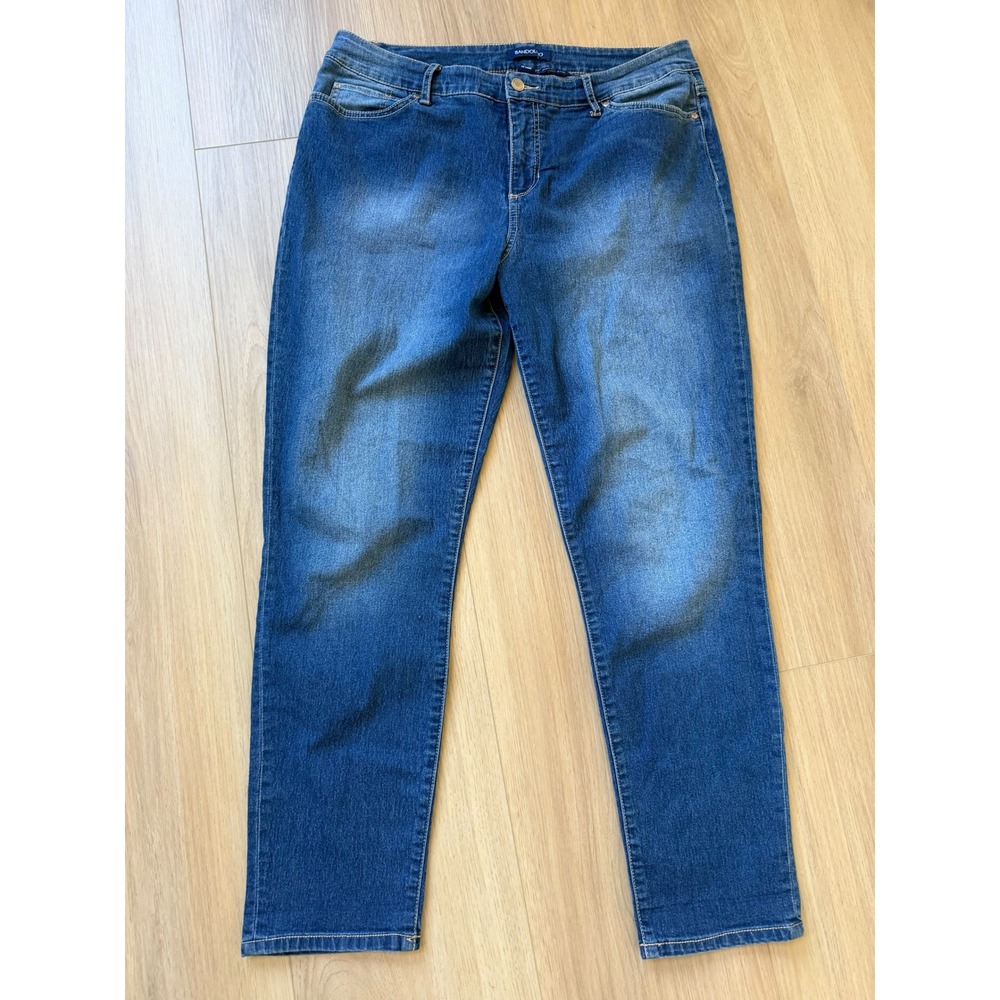 Bandolino Mandie Slim Jeans Womens 12 Blue Denim Medium Wash Stretch Slim Leg